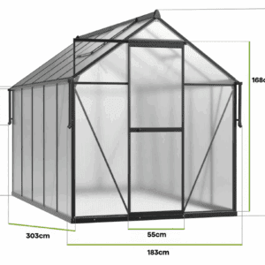 Szklarnia poliwęglanowa 183x303cm Czarna